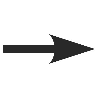 Keskin Ok Sağ Düz Vektör Sembolü