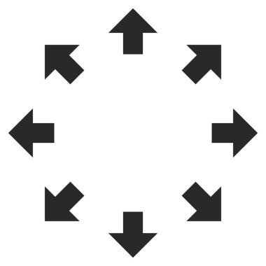 Radyal okları vektör simge düz