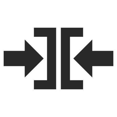 Yatay Yöne Düz Vektör Sembolüne Basın