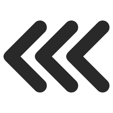 Üçlü Ok Başı Sol Düz Vektör Sembolü