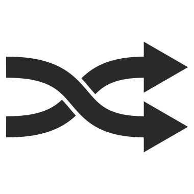 Shuffle Oklar Sağ Düz Vektör Sembolü