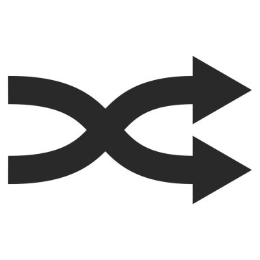 Shuffle Oklar Sağ Düz Vektör Sembolü