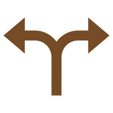 Bifurkasyon oklar sol düz vektör simgesi sağ