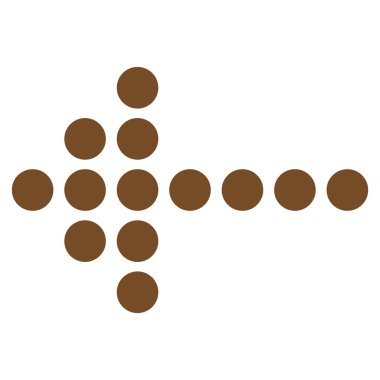 Noktalı ok sol düz vektör simgesi