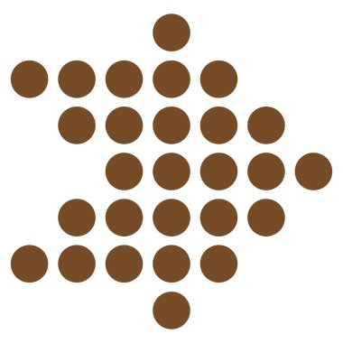 Düz vektör simgesi sağ noktalı ok