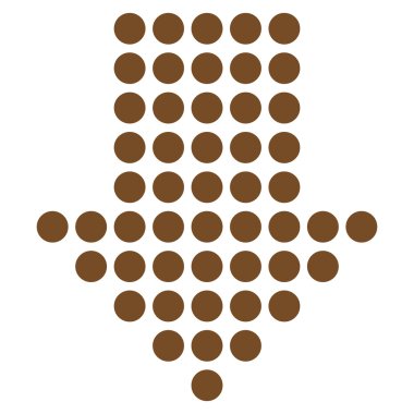 Noktalı ok aşağı düz vektör simgesi