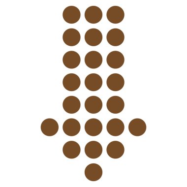 Noktalı ok aşağı düz vektör simgesi