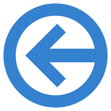 Yön sol düz vektör simgesi