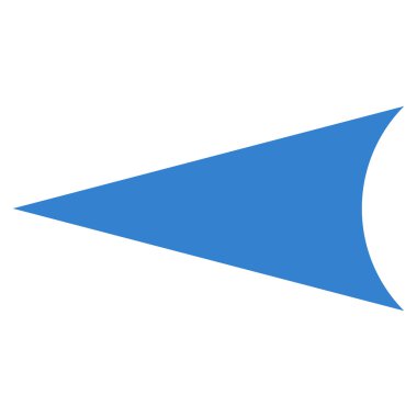 Ok ucu sol düz vektör simgesi