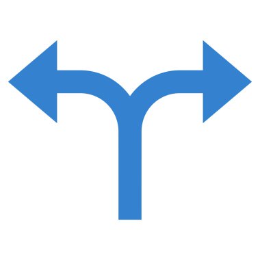 Bifurkasyon oklar sol düz vektör simgesi sağ