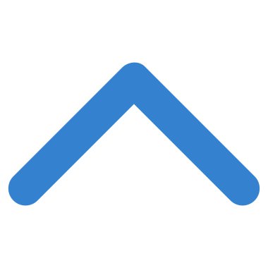 Yön yukarı düz vektör simgesi