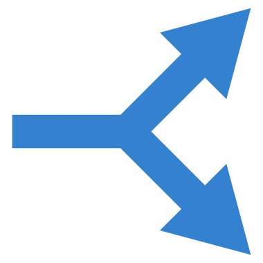 Düz vektör simgesi sağ çatallanma ok