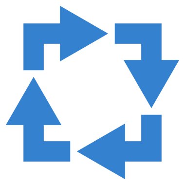 Geri dönüşüm düz vektör simgesi