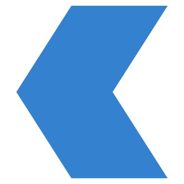 Yön sol düz vektör simgesi