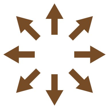 Radyal oklar düz vektör simgesi