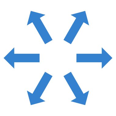 Radyal oklar düz vektör simgesi