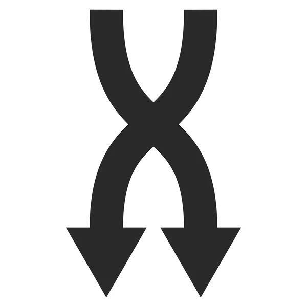 Blanda pilar ner platt vektor symbol — Stock vektor