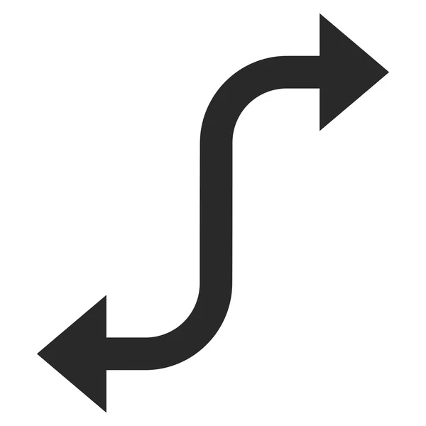 Símbolo de vetor plano de seta de curvatura oposta — Vetor de Stock