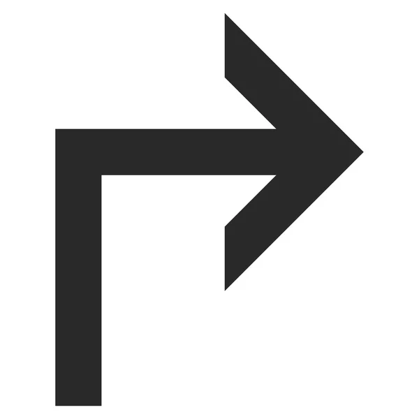 Turn Right platte Vector symbool — Stockvector