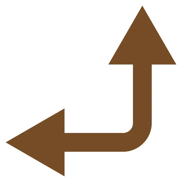 Flecha de bifurcación Izquierda arriba plano Vector icono — Archivo Imágenes Vectoriales