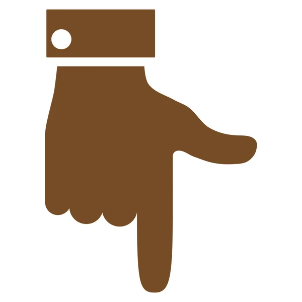 Ponteiro de mão para baixo ícone de vetor plana — Vetor de Stock