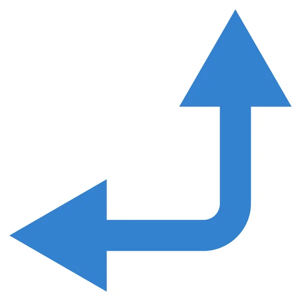 Bifurkace šipka vlevo nahoru ploché vektorové ikony — Stockový vektor