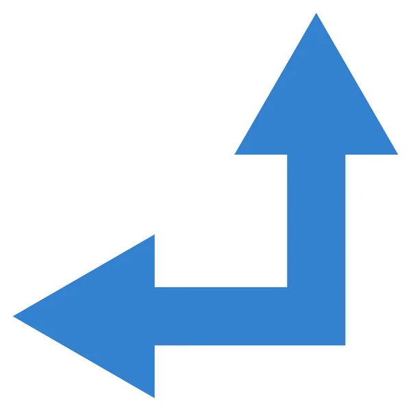 Flèche de bifurcation gauche vers le haut Icône vectorielle plate — Image vectorielle