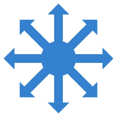 Radyal oklar düz vektör simgesi