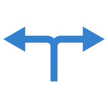 Bifurkasyon oklar sol düz vektör simgesi sağ
