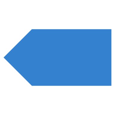 Yön sol düz vektör simgesi