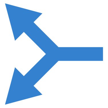 Bifurkasyon ok sol düz vektör simgesi