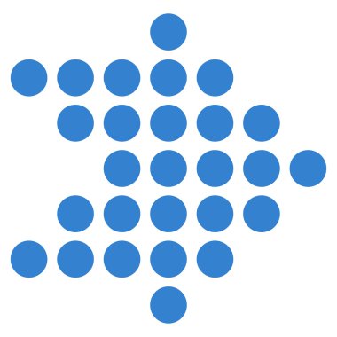 Düz vektör simgesi sağ noktalı ok