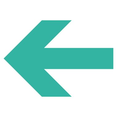 Ok sol düz vektör simgesi