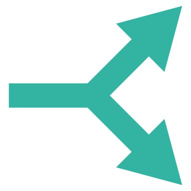 Düz vektör simgesi sağ çatallanma ok