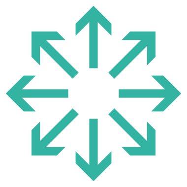 Radyal oklar düz vektör simgesi