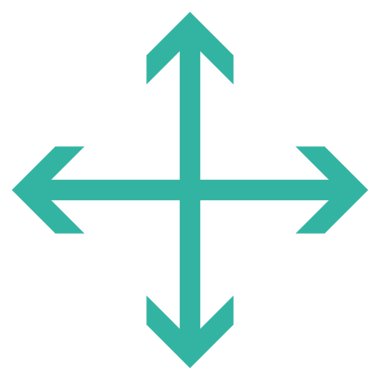 Oklar düz vektör simgesini genişletin