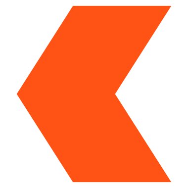 Yön sol düz vektör simgesi