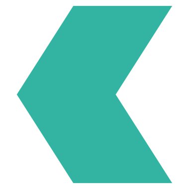 Yön sol düz vektör simgesi