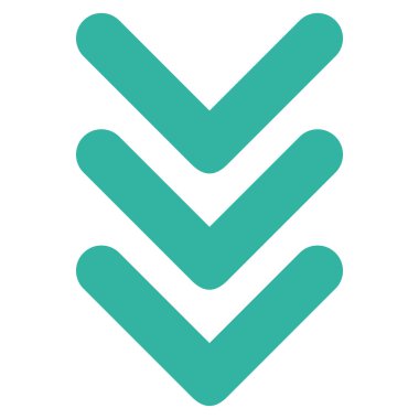 Düz vektör simgesi aşağı çift ok ucu