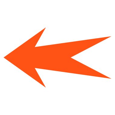 Ok sol düz vektör simgesi