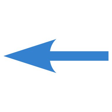 Keskin ok sol düz vektör simgesi