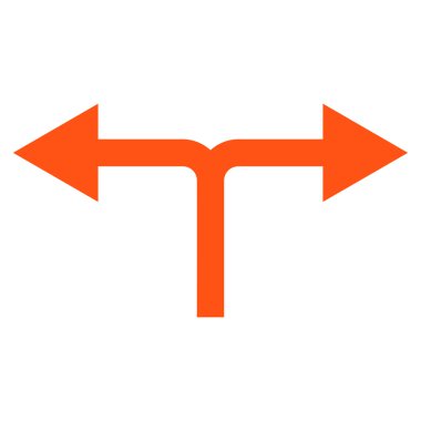 Bifurkasyon oklar sol düz vektör simgesi sağ