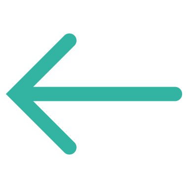 Ok sol düz vektör simgesi