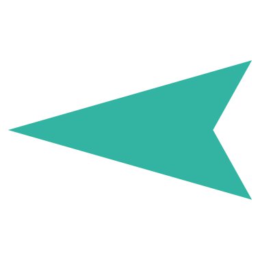 Ok ucu sol düz vektör simgesi