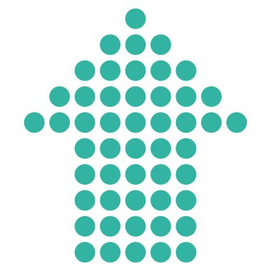 Düz vektör simge yukarı noktalı ok