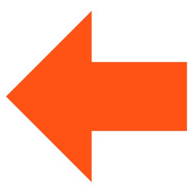 Ok sol düz vektör simgesi