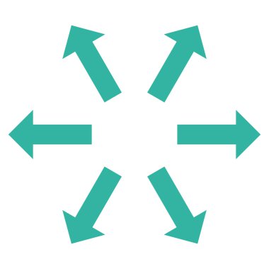 Radyal oklar düz vektör simgesi