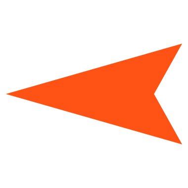 Ok ucu sol düz vektör simgesi