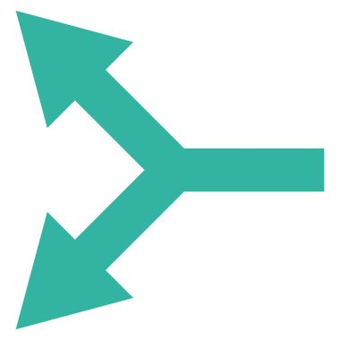 Bifurkasyon ok sol düz vektör simgesi