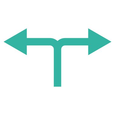 Bifurkasyon oklar sol düz vektör simgesi sağ